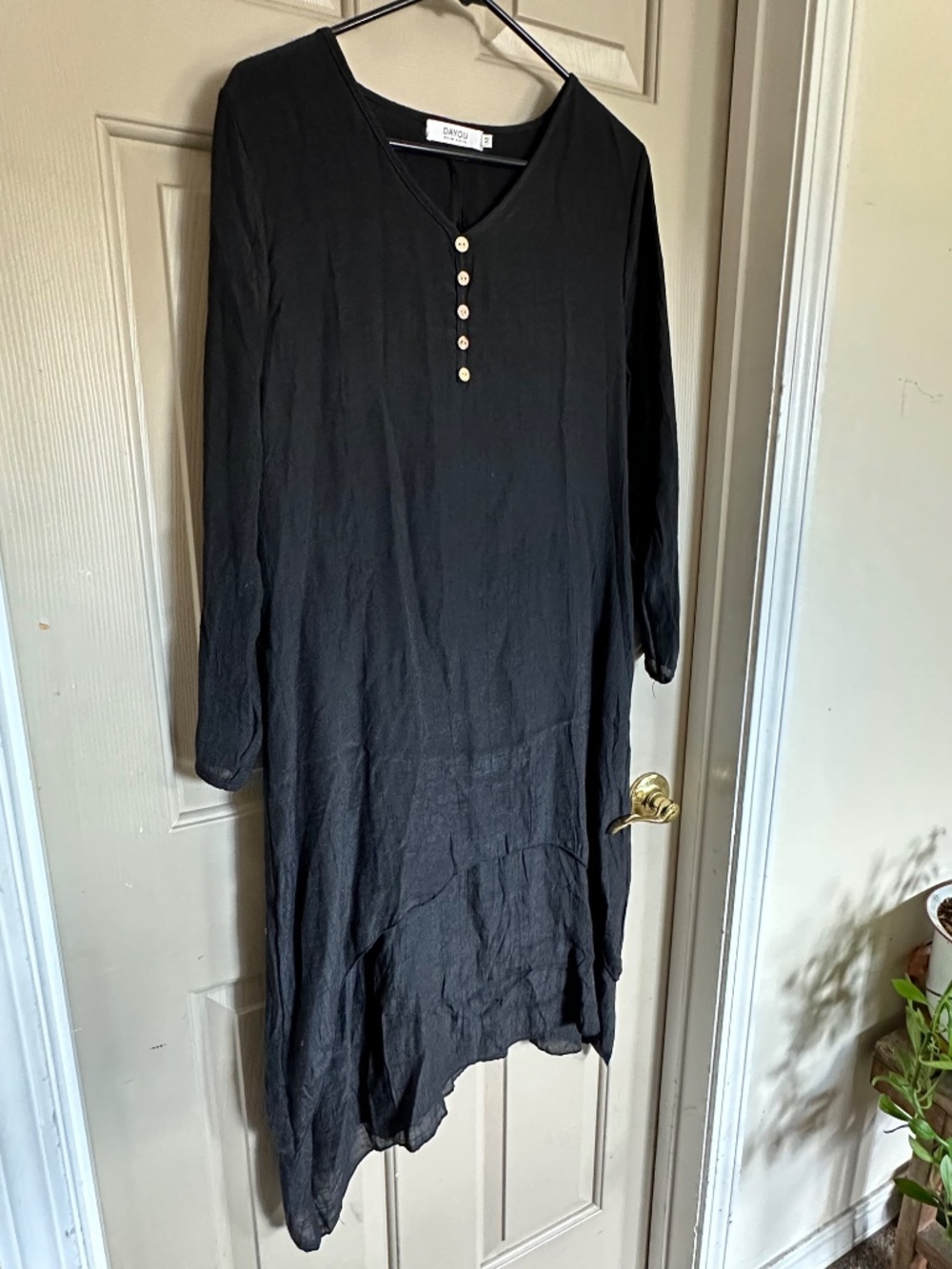 DAYOU Washed Black Witchy Dress Size M